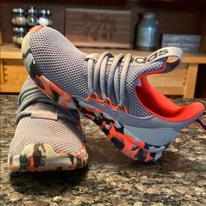 Adidas Gray and Red Athletic Shoes, Pull On